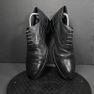 Aston Grey Cap Toe Oxford Dress Shoes Black Leather Mens 11.5 s-l400.jpg main image 2