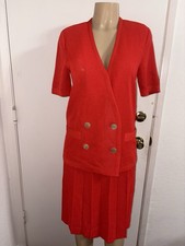 Castleberry Pleated Knit Skirt Suit London New York Made In The United States 6