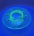 Vintage Uranium Glass Flower Frog Rare — photo 2