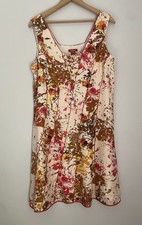 Sundance Evelyn Silk Dress 12 Floral Brown Sleeveless Wedding Artsy Lined Short