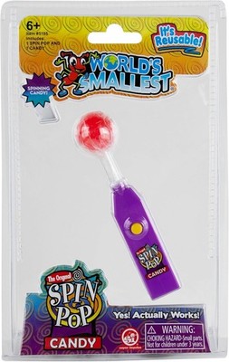 World's Smallest Spin Pop: 1 Spin Pop + 1 Lollipop (Colors Selected at Random)