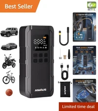 Lightweight Tire Inflator - Rechargeable 150 PSI Air Compressor for Cars & Bikes