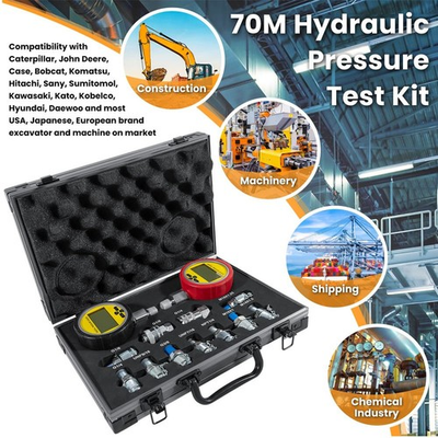 #ad #ad Digital Hydraulic Pressure Test Kit 70M Coupling Hose Gauge w Case for Excavator $168.99
