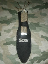 Sog Fling Knives 3 Piece Throwing Camo Paracord SS 4.5" Fixed Blades With Sheath