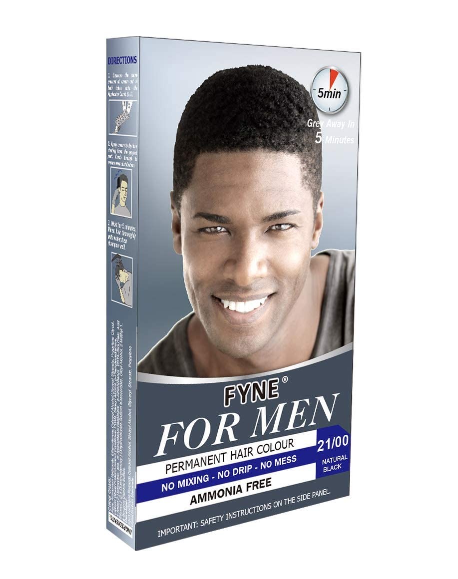 FYNE - Natural Black Permanent Hair Colour | Grey Pack of 1,