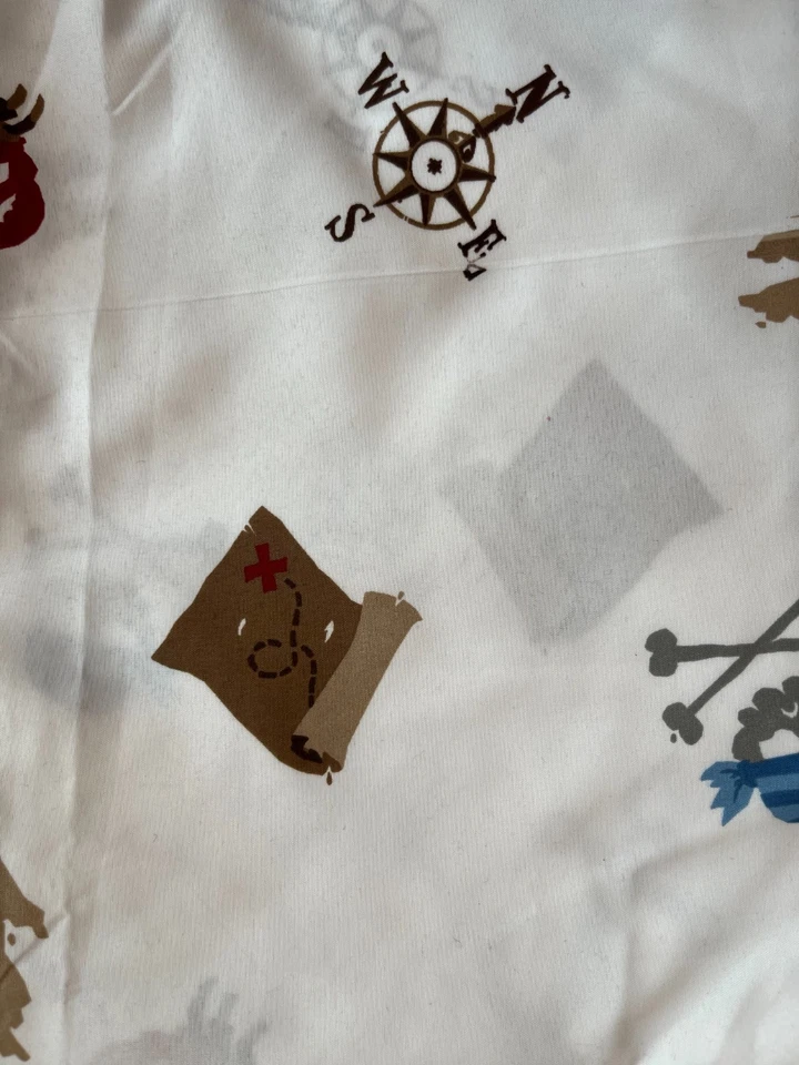 Circo Pirate Adventure mapa del tesoro plano completo calavera huesos cruzados ropa de cama náutica Foto 4 de 4