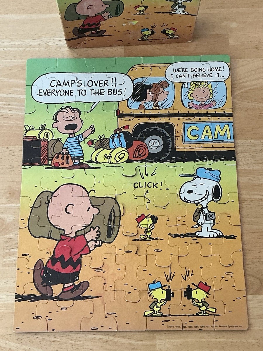 Vintage 1971 PEANUTS GANG CAMP'S OVER! 63 Piece Puzzle Complete | eBay
