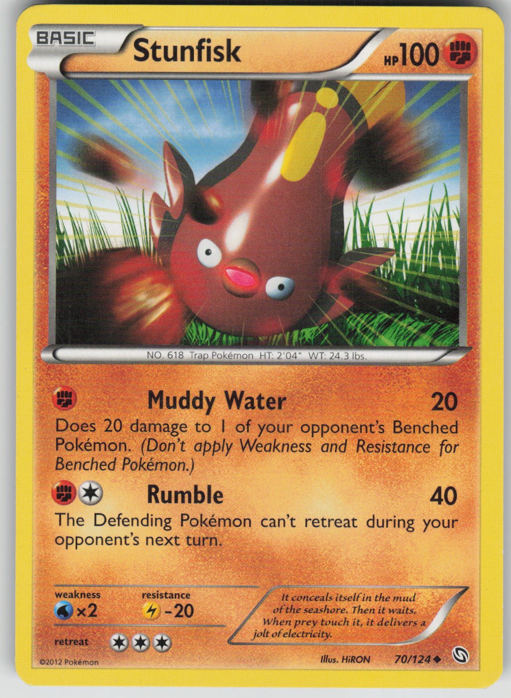 Pokemon TCG Stunfisk Uncommon Dragons Exalted 70/124
