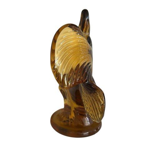 Vintage Kunst Glas Murano Stil mundgeblasen Fisch Bernstein Figur Briefbeschwerer - Bild 5 von 11