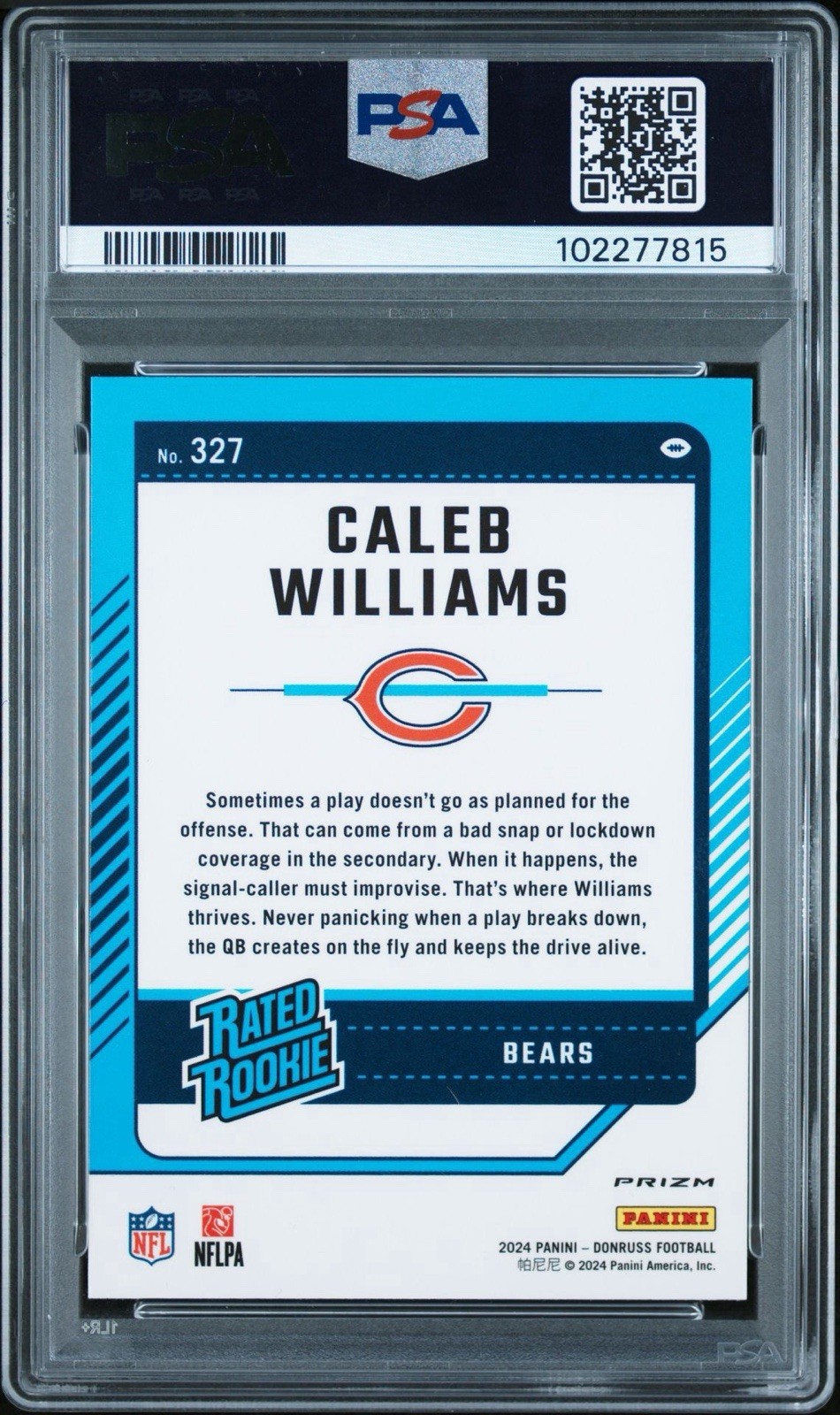 2024 Donruss Rated Rookie Caleb Williams #327 Red Pandora Bears PSA 10 🔥💎 view 2