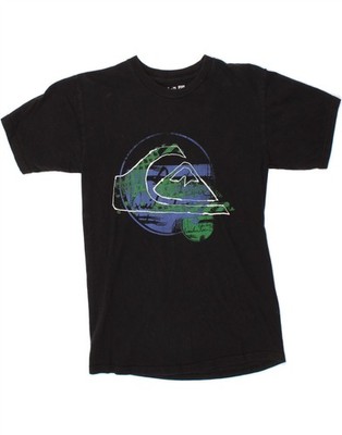 QUIKSILVER Womens Graphic T-Shirt Top UK 10 Small Black Cotton CM59