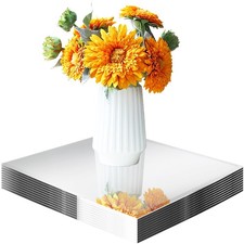10 Pack Square Mirrors for Centerpieces, 10 x 10 Inch Acrylic Mirror Tray for...