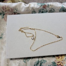 SWAROVSKI SWAN CRYSTAL SOLITAIRE PENDANT GOLD PLATED 18" CHAIN NECKLACE