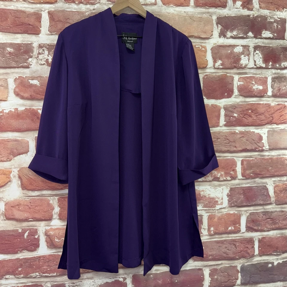 Vintage SL Fashions Jacket Womens 16W Purple Open Casual Career Blazer Topper - Image 2 of 4