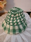 VTG 60s Sun Hat Green White Plaid Fabric Lattice Weave Mod Bucket Hat Handmade — photo 2
