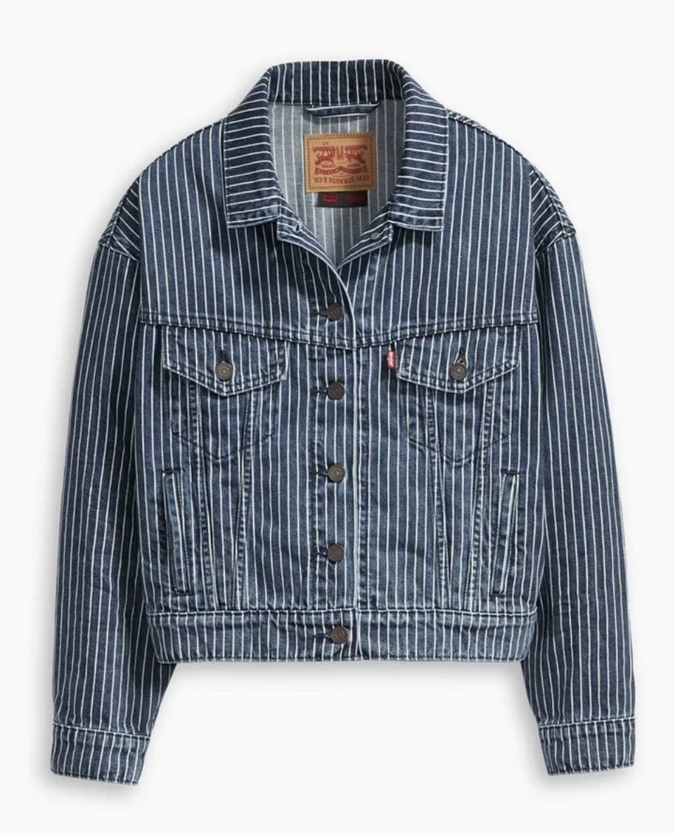 RARE LEVIs STRANGER THINGS Denim trucker Jacket Netflix Small women's blue BNWT image 3