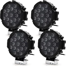 LED Work Round Light Bar Flood Pods Offroad Driving Fog Lamp SUV 4WD Truck 7inch