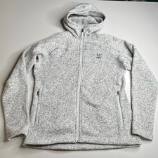 Hagl fs Swook Hood Women  s Fleece Hoodie Jacket Size L Gray Full Zip Outdoor