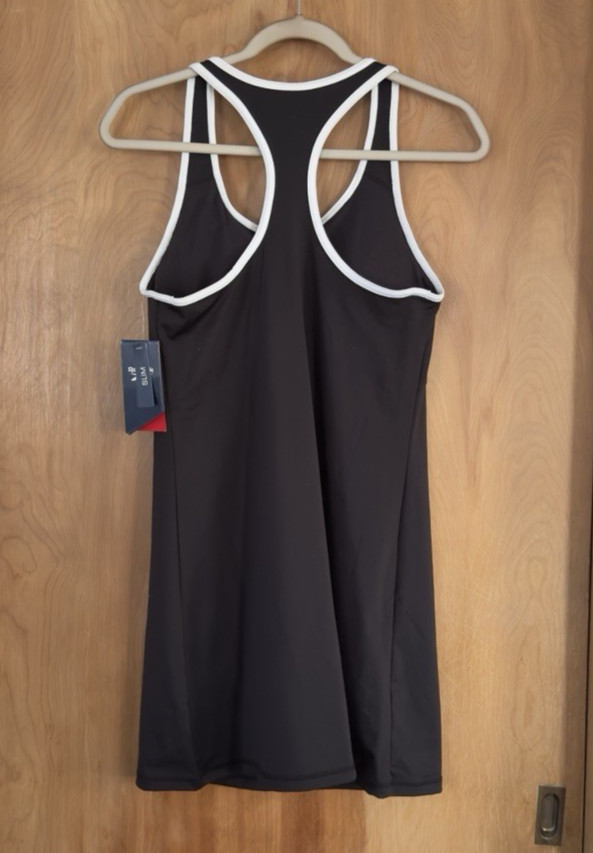 Reebok Retro Active Tennis Dress Black Attached Sport Bra with Pads Size M NWT thumbnail 4