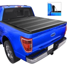 TYGER T4 Low Profile Flexfold Hard Quad-Fold Tonneau Cover for