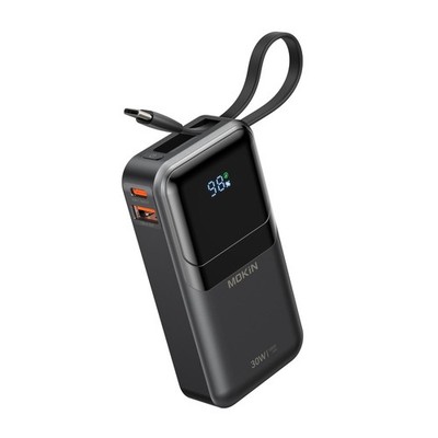 MOKiN Portable Charger, 10000mAh 30W Power Bank Fast Charging, Phone S, Black 