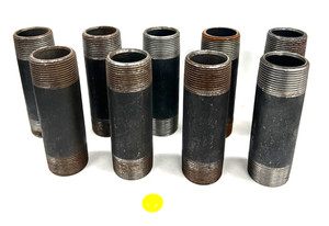 PIPE NIPPLES SIZE 1-1/4" OVALL LENGTH 5" LOT OF 9