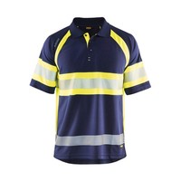 BlakläDer Warnschutz Polo-Shirt Marineblau Gelb Unisex-GrößE: L