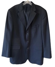 Stafford Men's Navy Blue Blazer, Size 43R, 100 Wool, Classic Fit, 3 Button, EUC