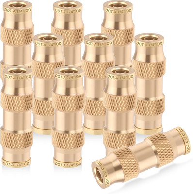 10PCS 1/4'' Quick Push to Connect Fittings Brass Union Straight DOT APPROVED 1/4''