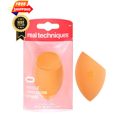 Real Techniques Miracle Complexion Sponge, Beauty 1 Count (Pack of 1), Orange