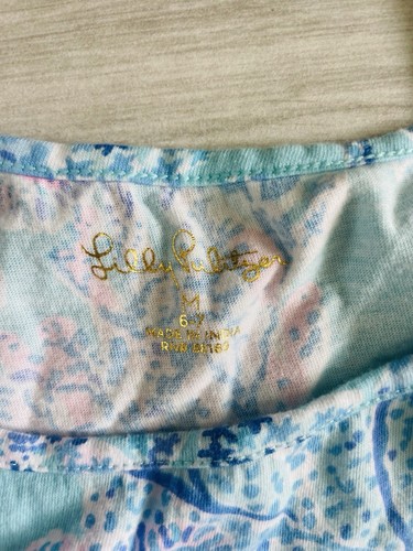 Lilly Pulitzer Girls' Blue Maxi Dress Size M (6-7) Spaghetti Straps - Picture 3 of 3