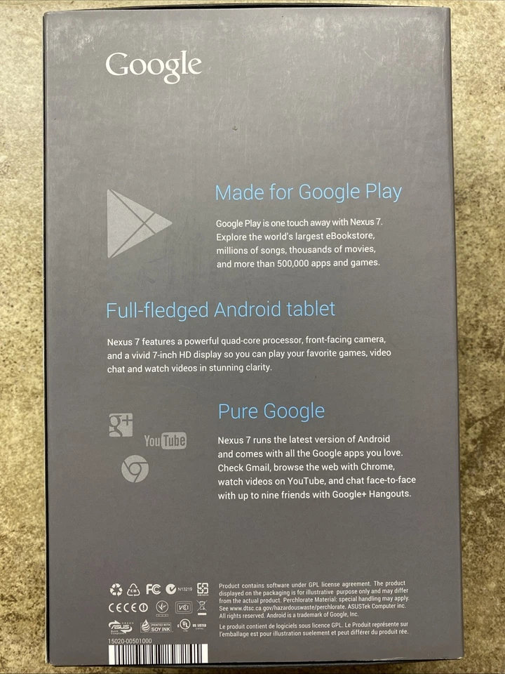 SEALED! Asus Google Nexus 7 Tablet, 8GB Android 1B007A - Image 3 of 4