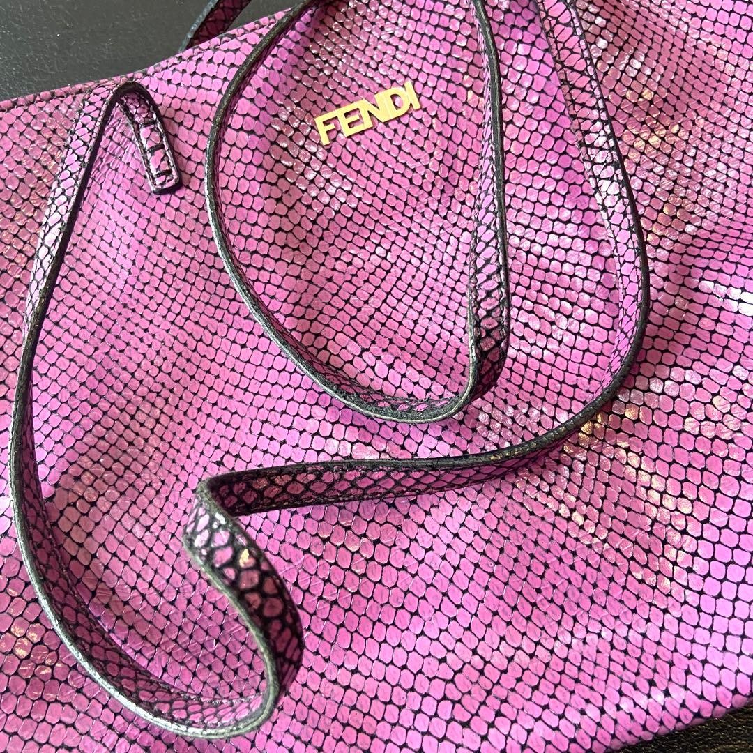 FENDI Python Tote Bag Light Purple A4 Storage Lig… - image 9