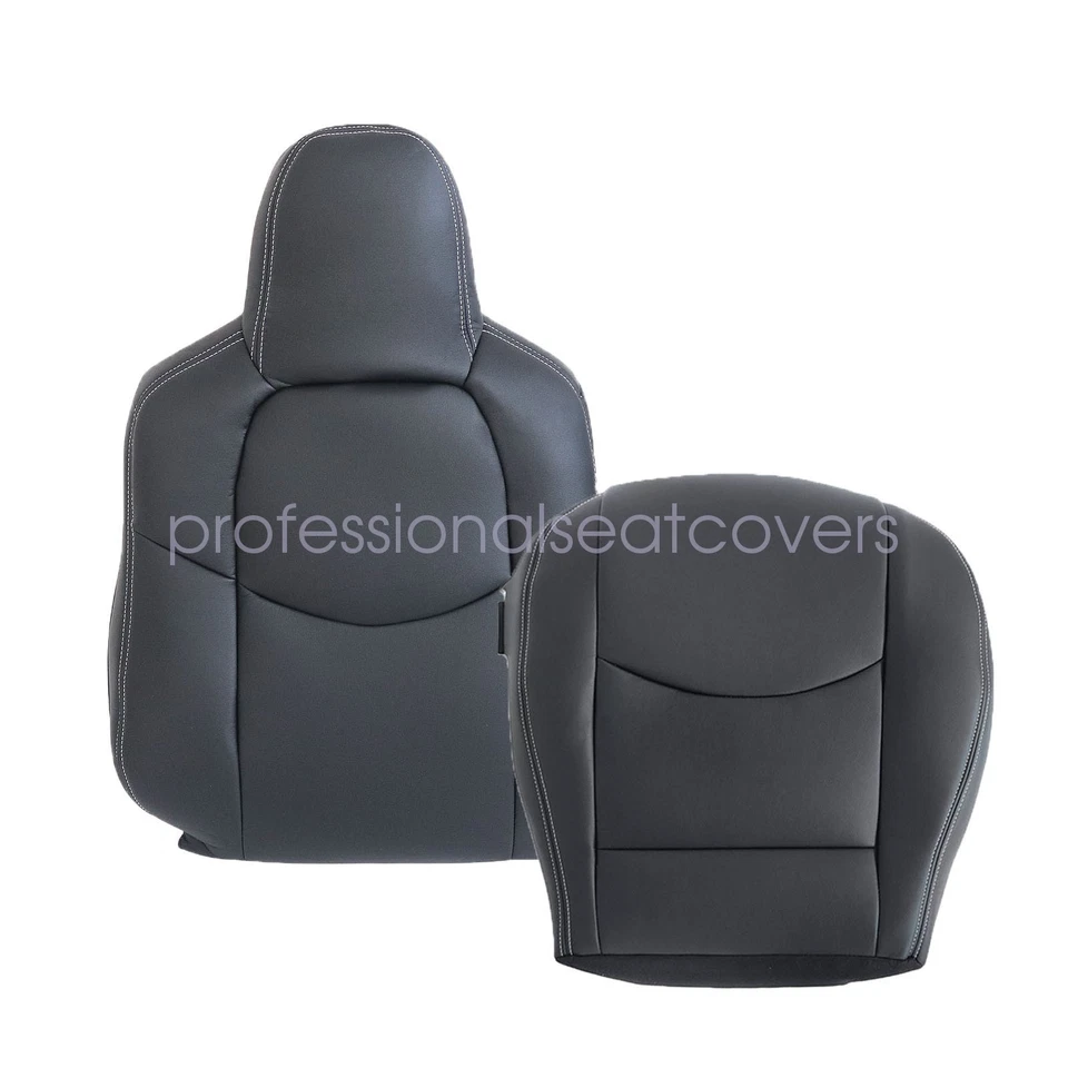 Se adapta a Mazda MX-5 Miata 2009-2014 pasajero parte inferior y superior cubierta de asiento de cuero negro Foto 2 de 4