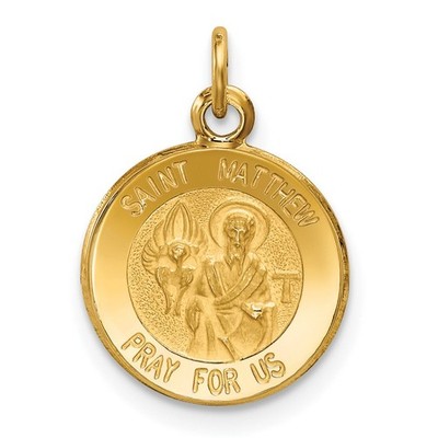 14K Yellow Gold Saint Matthew Medal Charm XR625
