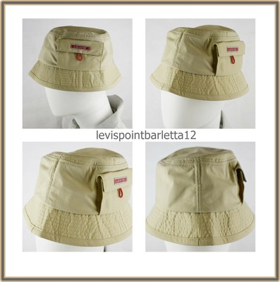 Levis cappello pescatore da pioggia uomo berretto levi's antipioggia caccia  S L | eBay