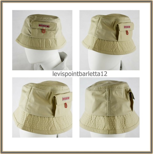 Levis cappello pescatore da pioggia uomo berretto levi's antipioggia caccia  S L | eBay
