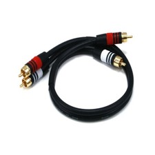 1.5ft Premium 2RCA plug/2 RCA Plug M/M 22AWG cable-Black