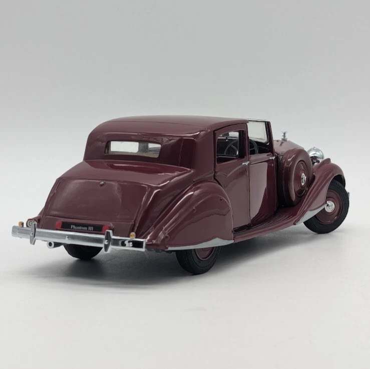 Franklin Mint 1938 Rolls-Royce Phantom III Garnet/Maroon Made in Spain - Image 3 of 4