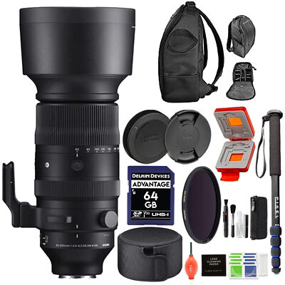 Sigma 60-600mm f/4.5-6.3 DG DN OS Sports Lens for Sony E w/ Plus Bundle