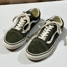 Vans Old Skool Unisex Sneaker Mens sz 8 / Womens sz 9.5 Green Suede Lace Up