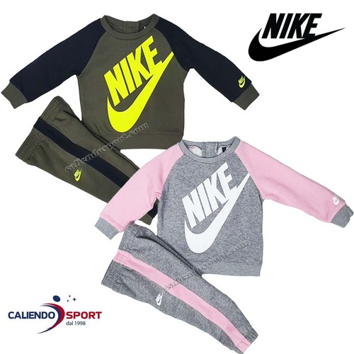 TUTA BIMBA NIKE 66F563 GRIGIO VERDE COTONE FELPATO | eBay
