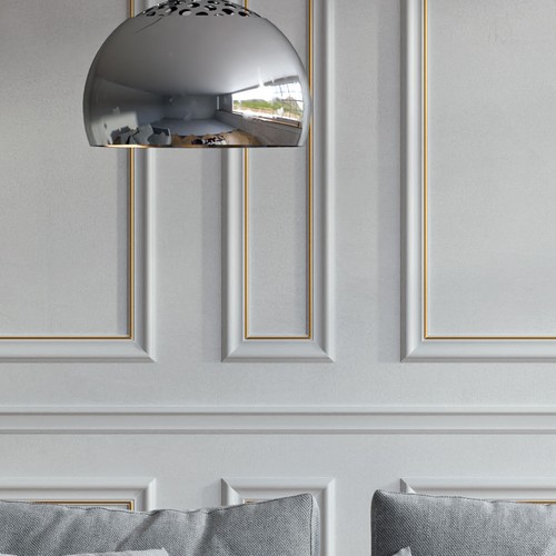 Cornice Bugna Preassemblata per Boiserie in polimeri linea GOLD (doppio filo oro - Foto 7 di 21