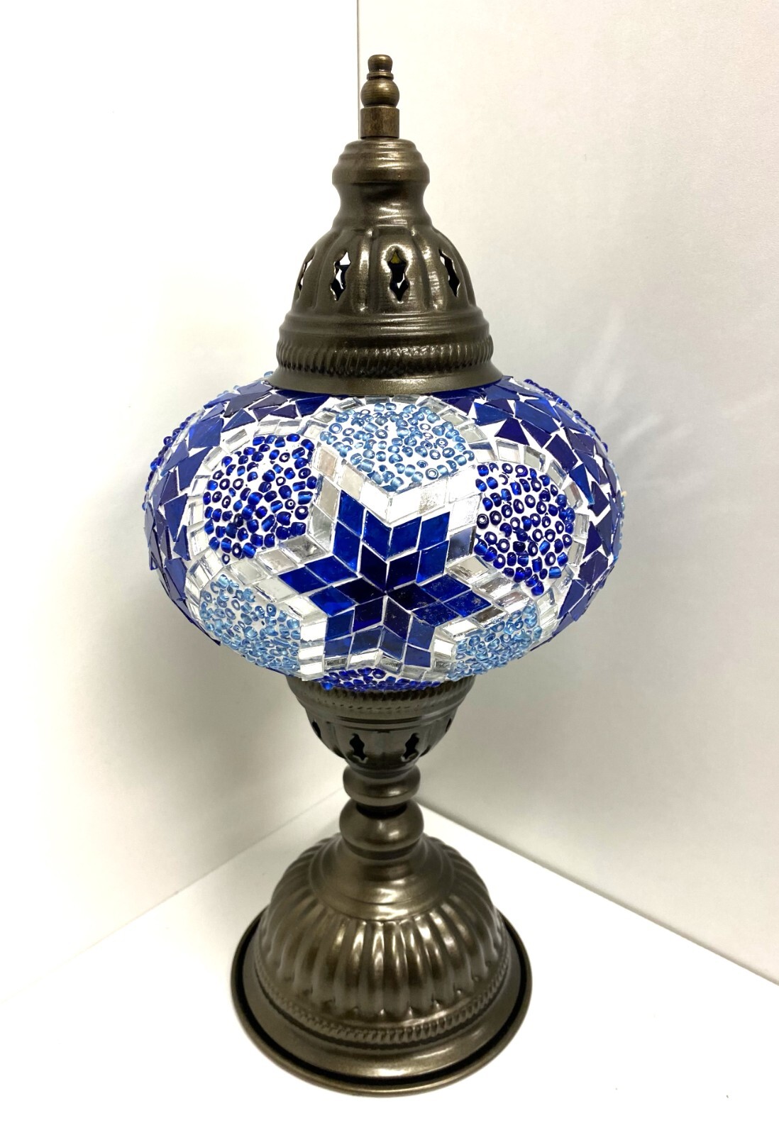 Samarkand-Lights Mosaik Stehlampe M – Orientalische Tischlampe, Höhe Ca. 42 Cm, Für E14 Birnen