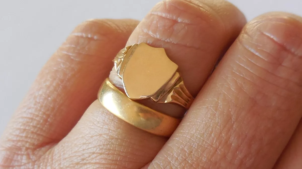 Vintage signet on sale ring ebay