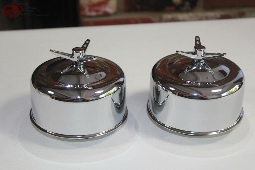 Mushroom Smooth 2 Barrel Low Profile Air Cleaners 3 Wing Nut Hot Rat