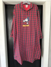 Vintage Disney Store Flannel Mickey Sleep Shirt sz XL
