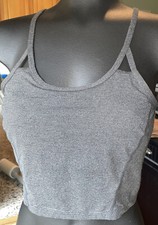 Women  s PRANA Black Striped Sports Bra w/bra Pad Inserts, Size Small 35-36 EUC