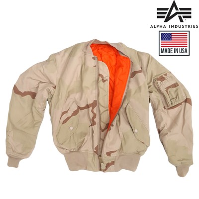 Bomber Jacket Ma1 Flight Combat Army Military Air Force Us Tri Desert Padded Top Ebay