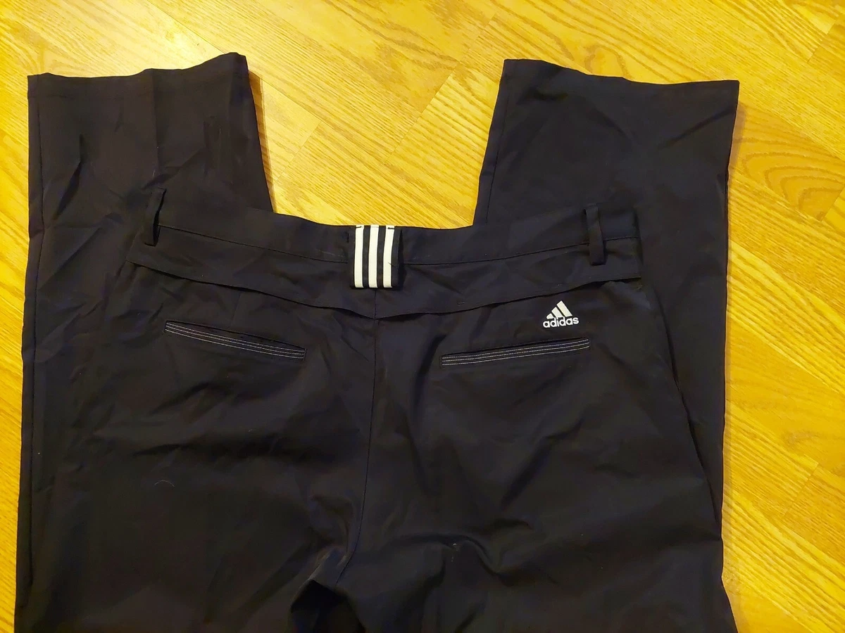 ADIDAS CLIMACOOL GOLF PANTS BLACK 3 STRIPE POLYESTER MEN&#039;S 37 32 Read!! eBay